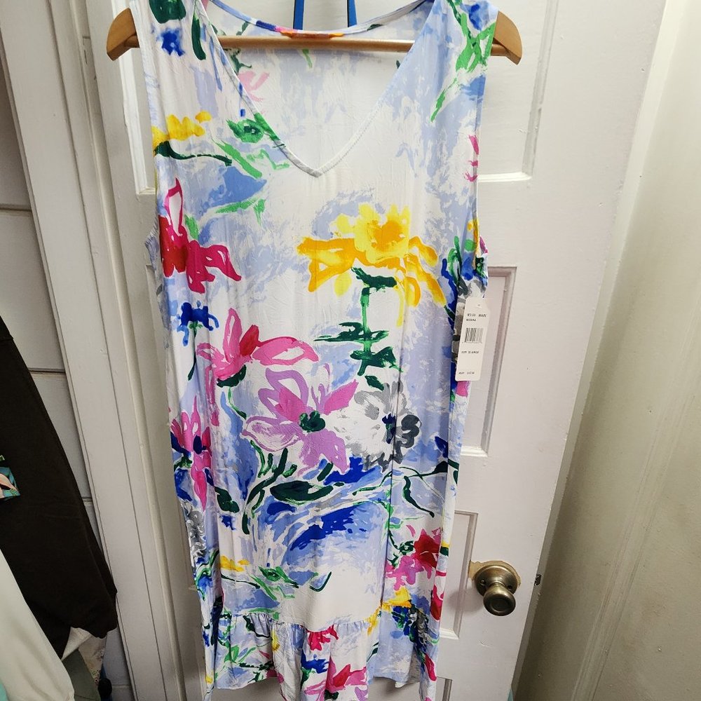 JAMS WORLD - Ruffle Dress - Marina Artwork - Size XL NWT